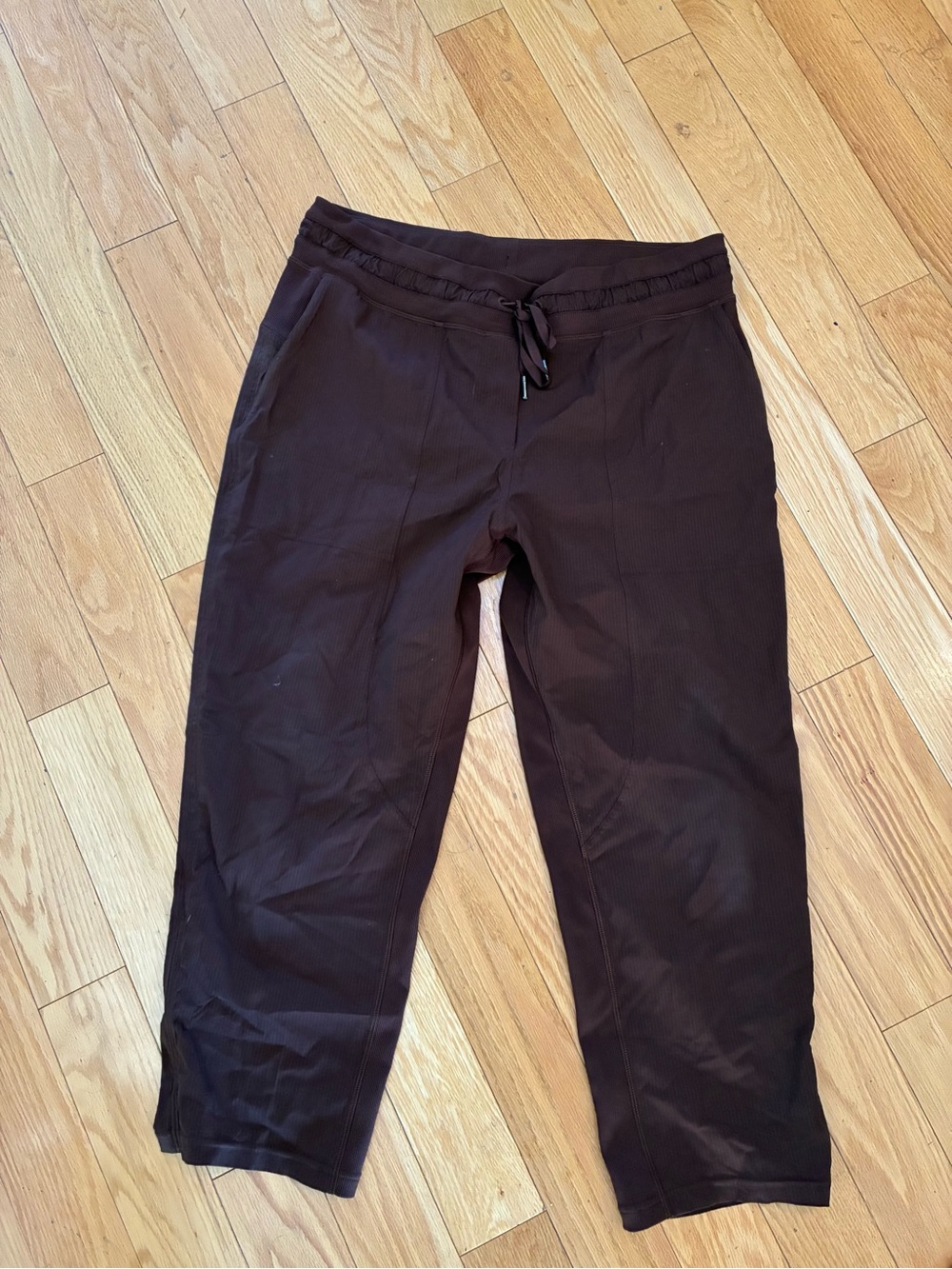 lululemon athletica Dark Brown Capris with Drawstring Waist